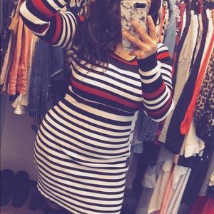 Stripped sweater dress
